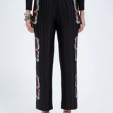 ARTHUR APPAREL Box Pleat Straight Pant in Burning Flower