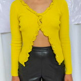 FIND ME NOW Charlie Ruffle Knit Top