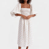 SLEEPER Atlanta Linen Dress in Daisies