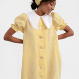 SLEEPER Marie Linen Dress in Lemon
